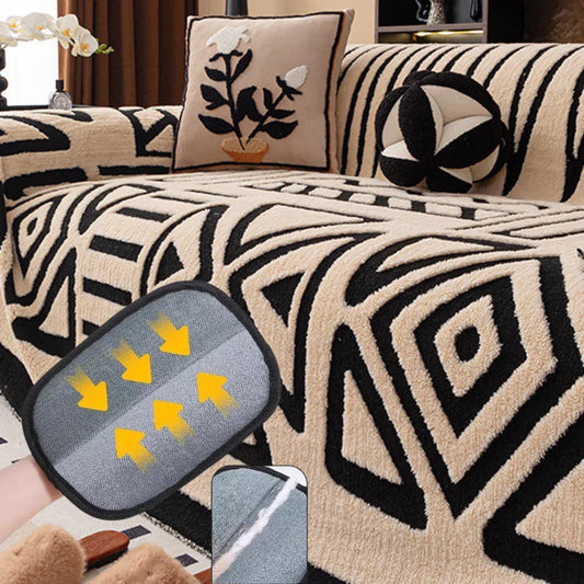 Housse de canapé en peluche douce et antidérapante